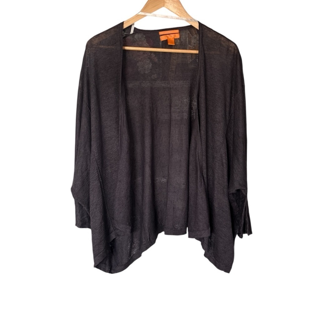 JOE FRESH LINEN Open Front Short Sleeved Cardigan, Medium